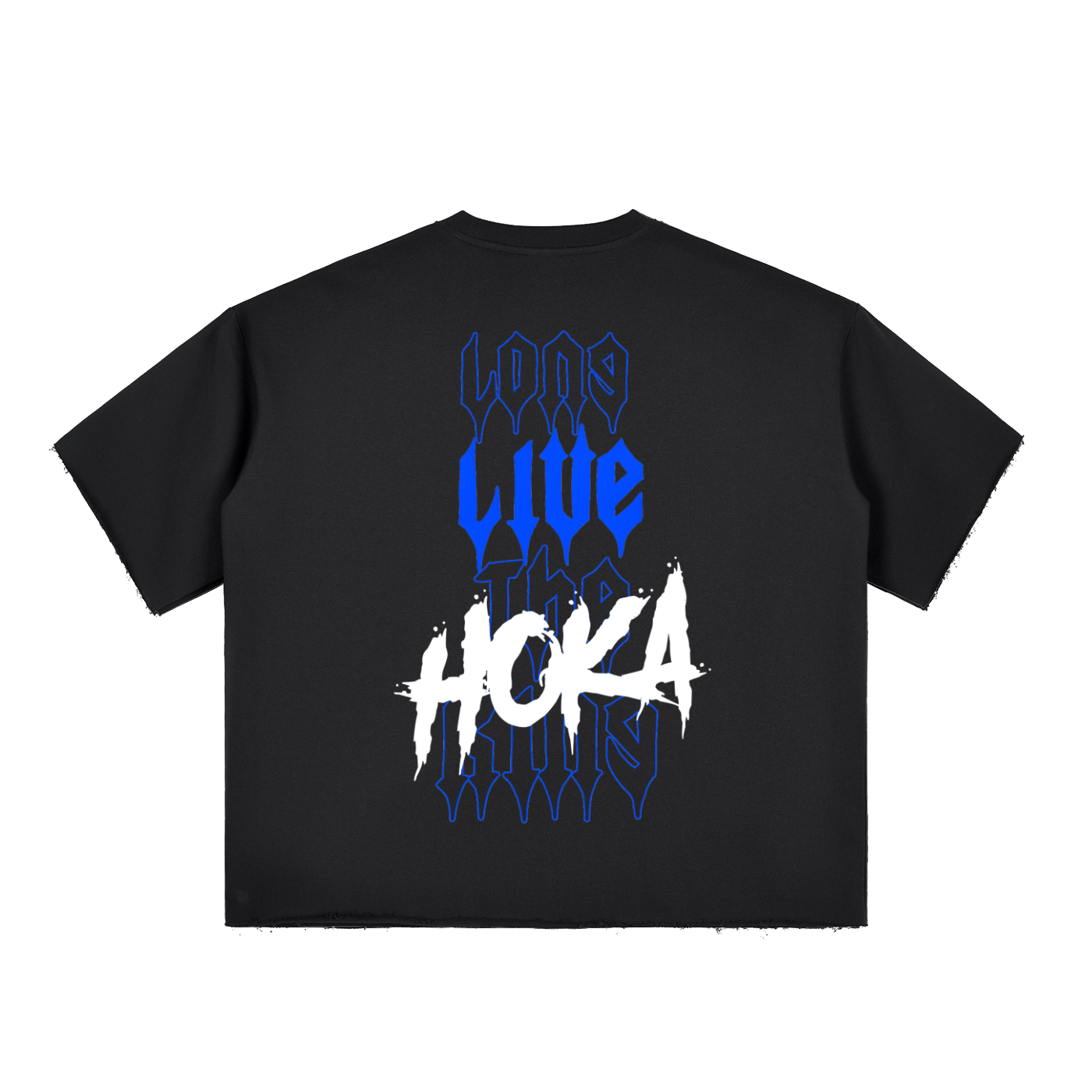 Long Live The King Boxy Half-Sleeve Raw-Edge T-Shirt