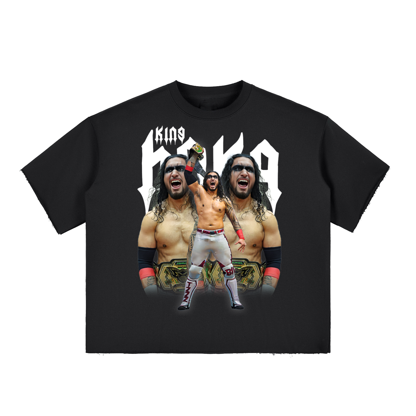 Long Live The King Boxy Half-Sleeve Raw-Edge T-Shirt